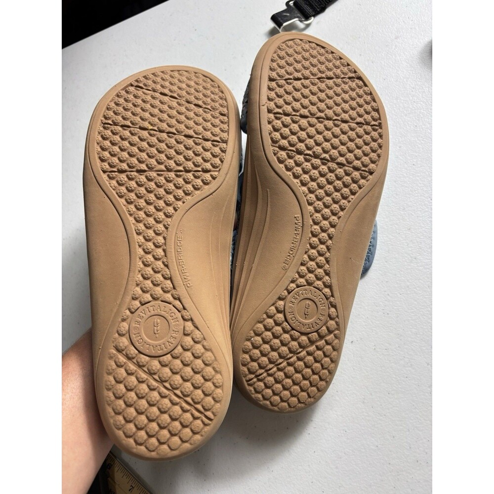Revitalign Orthotic Comfort Adjustable Raffia Sandals Kholo Capri Blue 10B - Picture 10 of 10